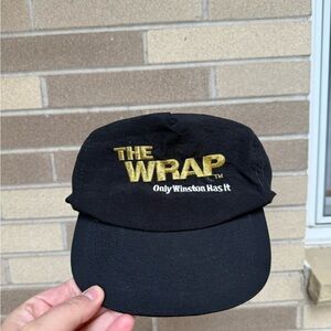 Vintage Winston Cigarettes Hat Cap Snap Back Black Gold The Wrap 90s Racing Cigs